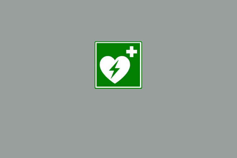 Schild Defibrilator