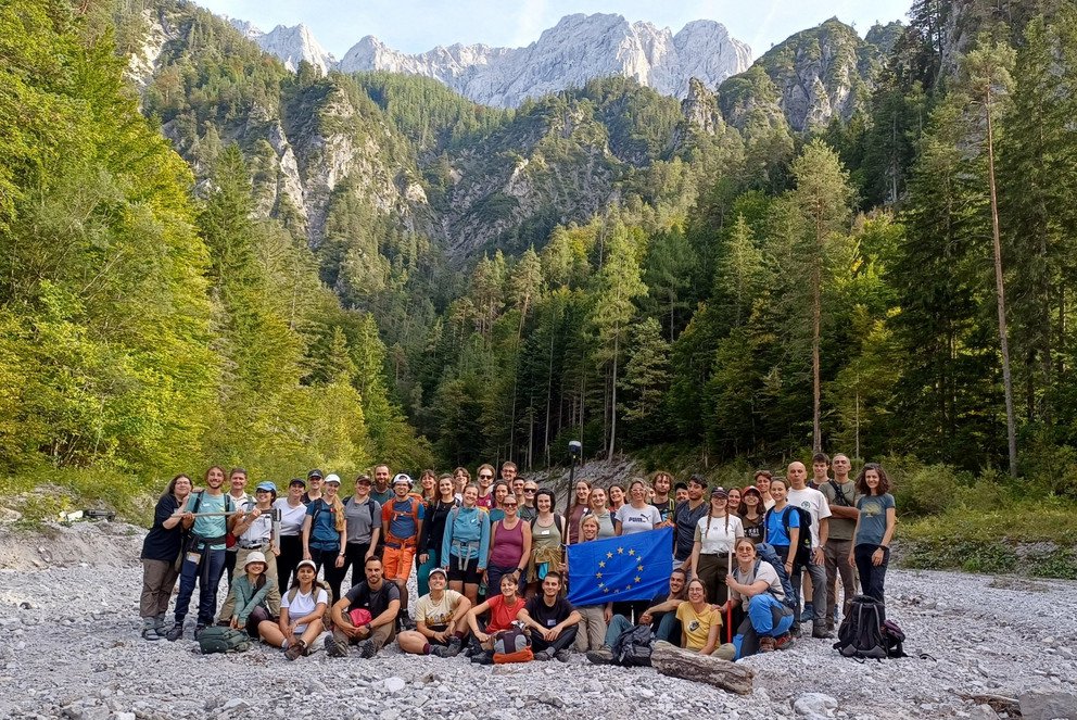 Gruppenfoto der Projektteilnehmer von BESTNATURE im &ouml;sterreichischen Nationalpark Ges&auml;use; Foto: Universit&auml;t Graz/ Hirschmugl.