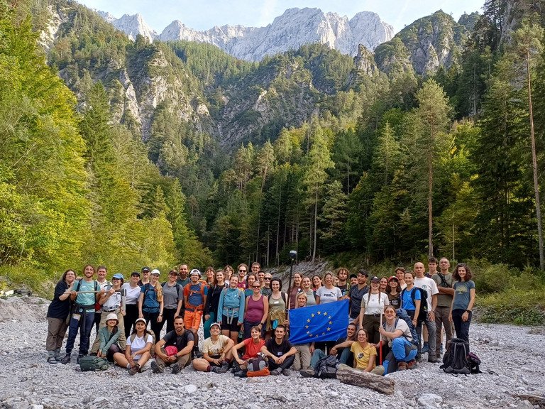 Gruppenfoto der Projektteilnehmer von BESTNATURE im &ouml;sterreichischen Nationalpark Ges&auml;use; Foto: Universit&auml;t Graz/ Hirschmugl.