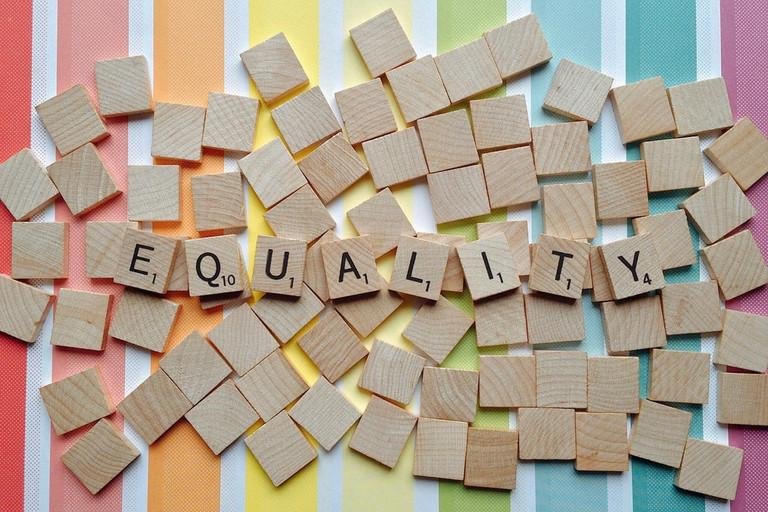 Dekorativbild mit Schriftzug Equality
