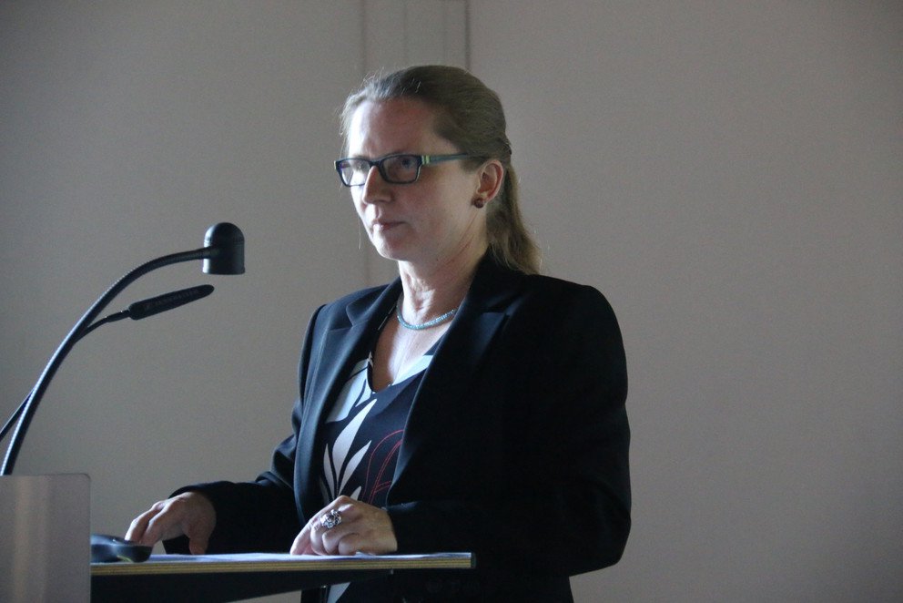 Universit&auml;tsprofessorin Dr. Andrea Sieber bei ihrer Antrittsvorlesung