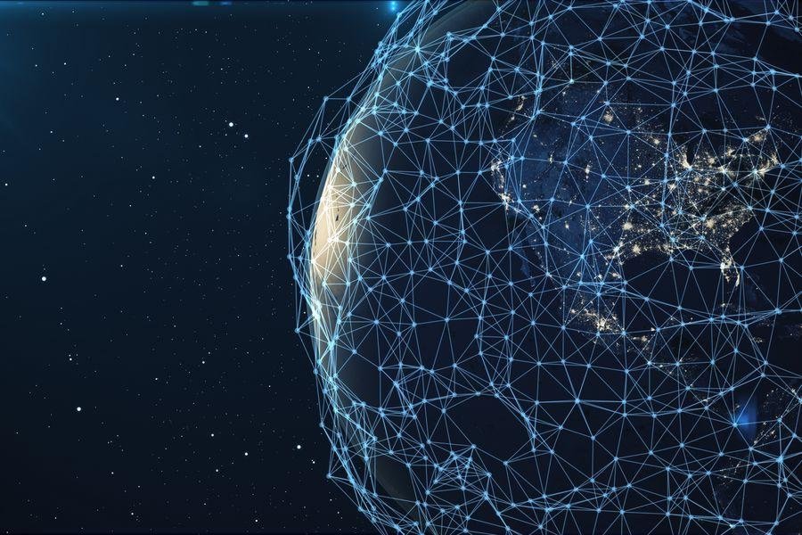 3D rendering Network and data exchange over planet earth in space. Connection lines Around Earth Globe. Global International Connectivity, Elements of this image furnished by NASA Global Data Law