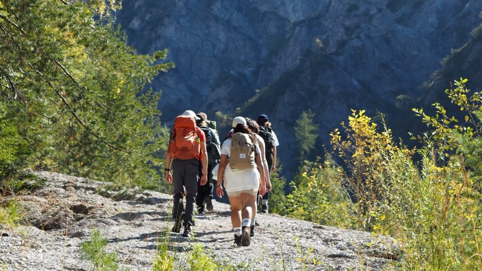 Die Studierenden beim Wandern durch den Nationalpark Ges&auml;use.