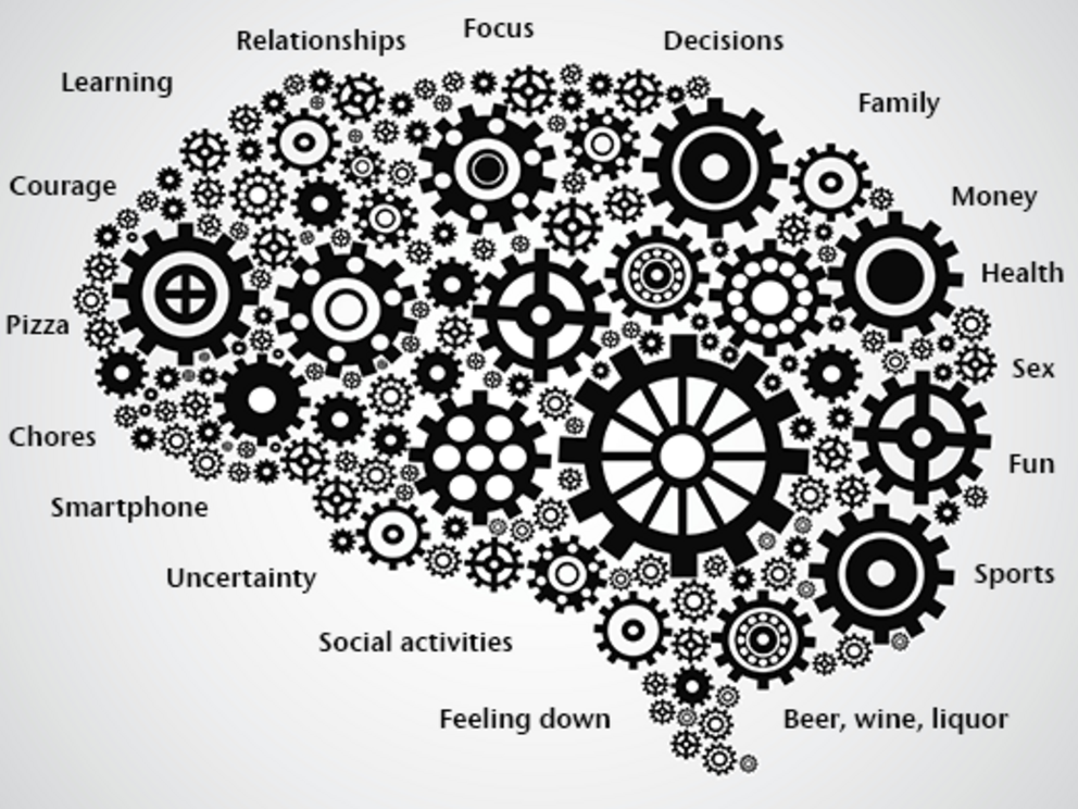 Image of a brain made up of cogwheels Image of a brain made up of cogwheels