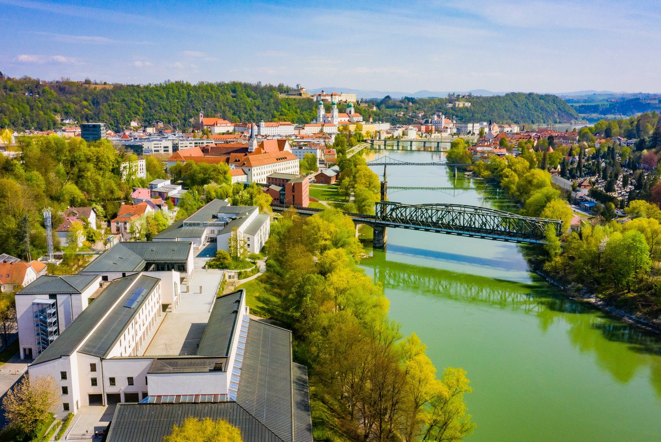 Luftbild vom Campus der Universit&auml;t Passau