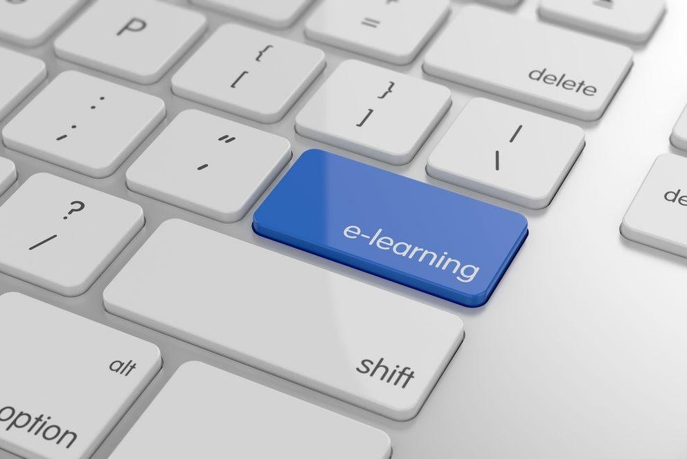 E-Learning Computer-Tastatur mit Taste E-Learning