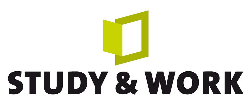 Logo: Study & Work ist eine Bundesinitiative zur Förderung der beruflichen Integration internationaler Vollstudierender in der Region