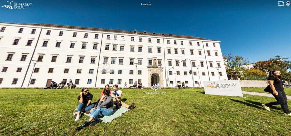 Screenshot from the campus tour: looking North in the Innwiese