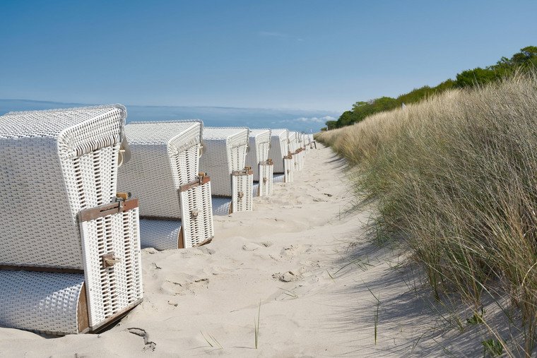 Beach chairs on the Baltic Sea beach
