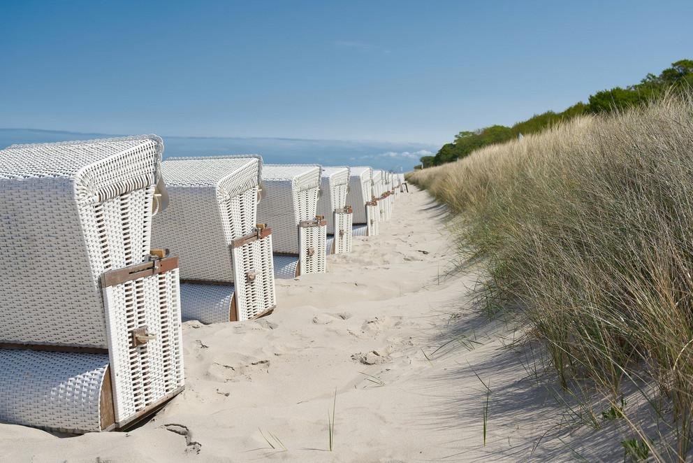 Beach chairs on the Baltic Sea beach