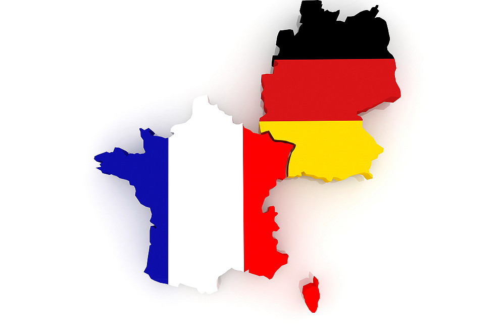 Karte von Frankreich und Deutschland