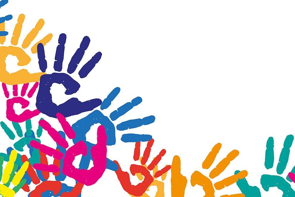 Bunte Handabdrücke Bunte Handabdrücke