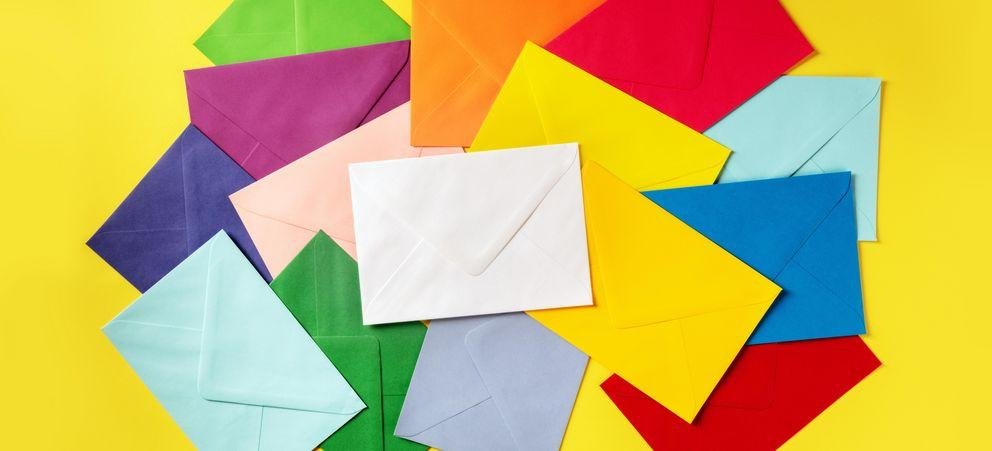 Many colourful envelopes