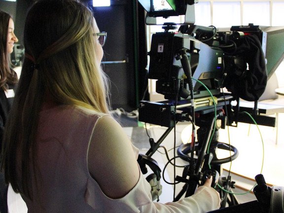 Workshop Nachrichten produzieren im TV-Studio, Fritz Pflugbeil, Franz Habel, Florian Tettenhammer und Uli Schwarz