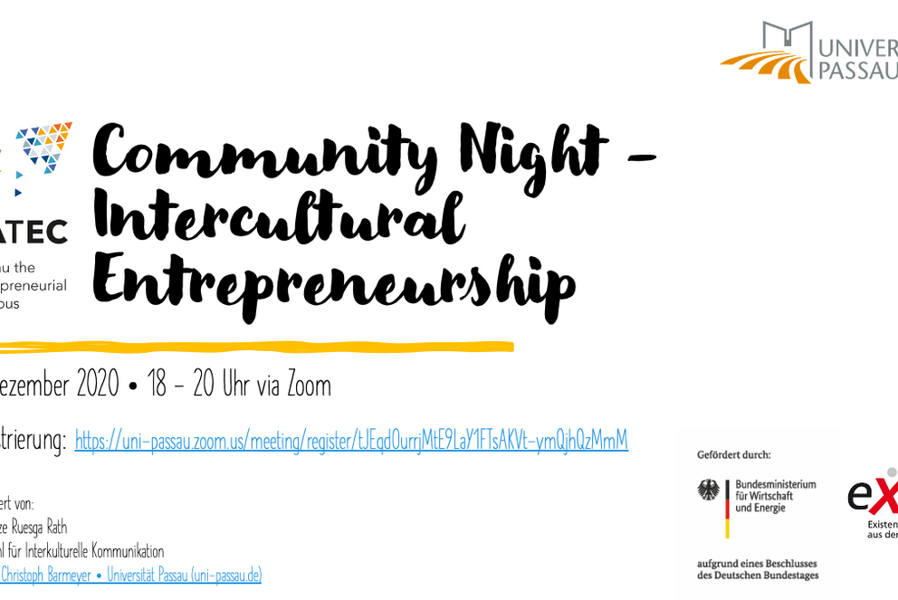Flyer Community Night "Intercultural Entrepreneurship"