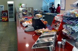 The cafeteria counter