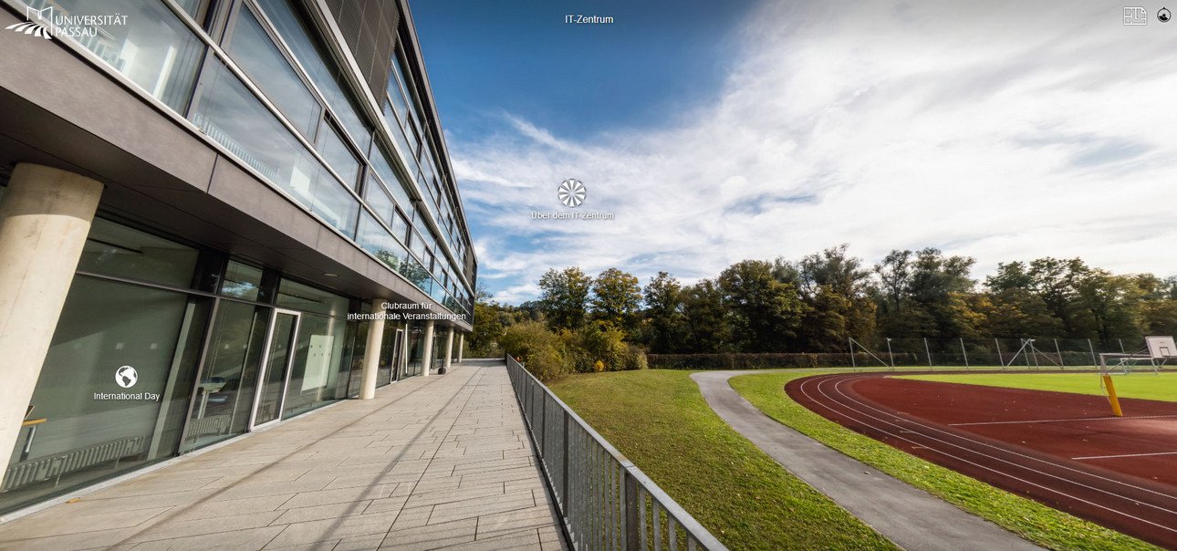 Campustour Screenshot: Blick vom ITZ Balkon Richtung S&uuml;den