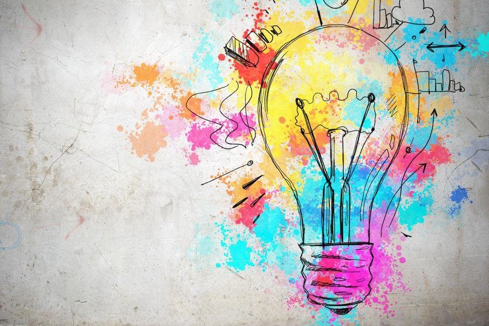 Colourful lightbulb Colourful lightbulb