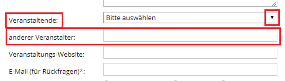Kalendereintrag anlegen - Veranstalter angeben Kalendereintrag anlegen - Veranstalter angeben