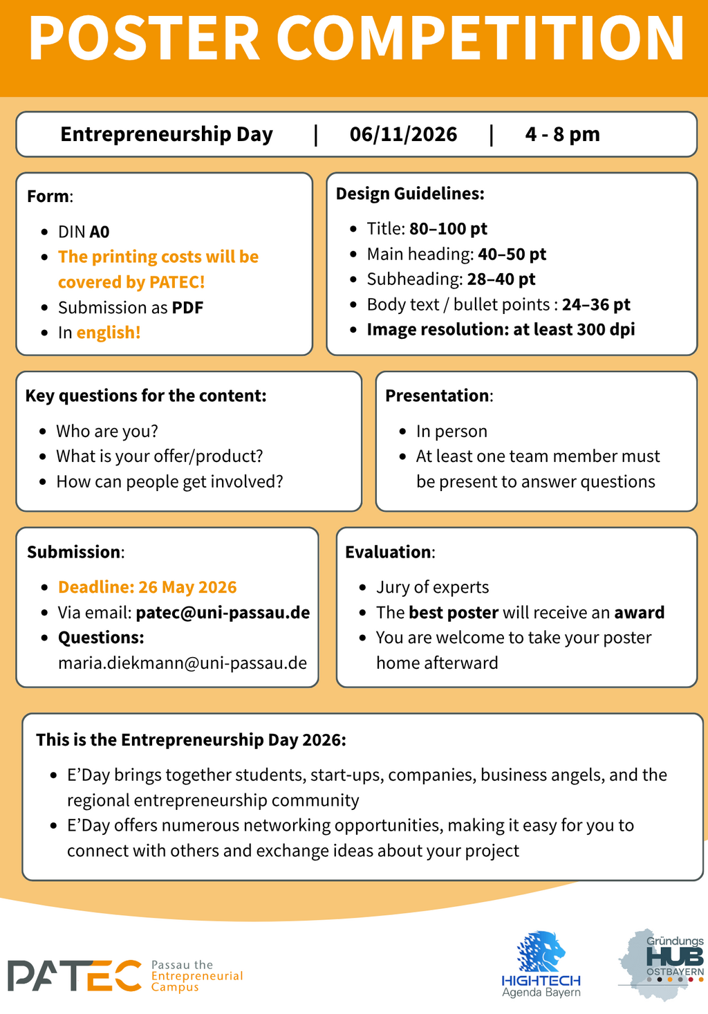 Details for the poster competition