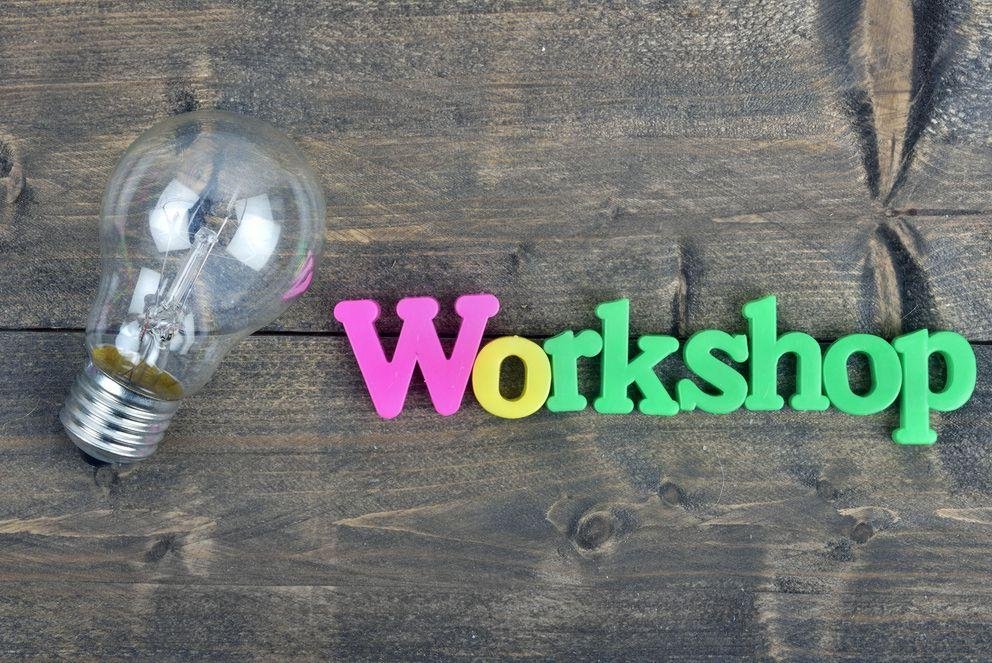 Glühbirne und Schrift Workshop