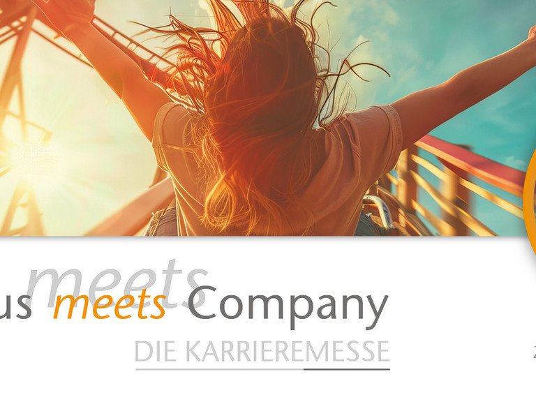 Dieses Bild macht Werbung für die Karrieremesse Campus meets Company, die am 25.11.2024 stattfindet