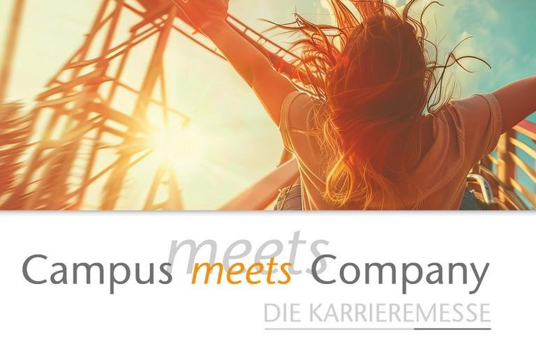Dieses Bild macht Werbung für die Karrieremesse Campus meets Company, die am 25.11.2024 stattfindet
