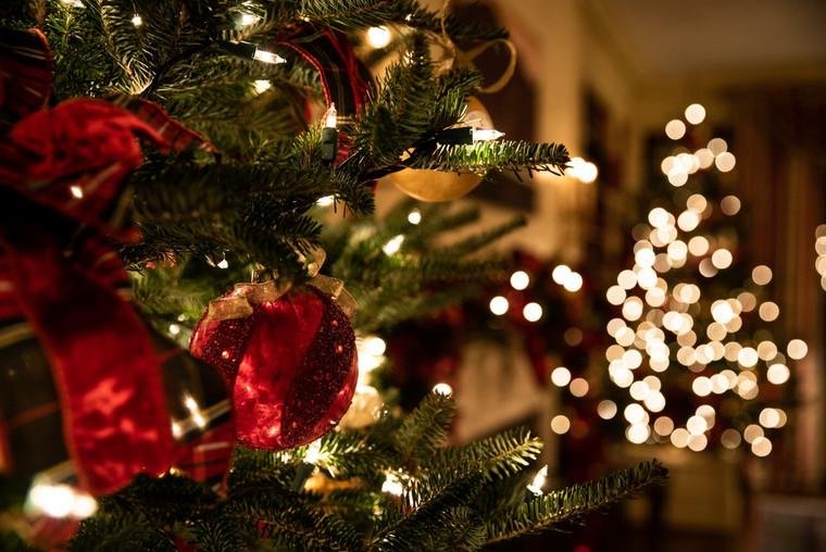 Christmas ornament hanging on a Christmas tree