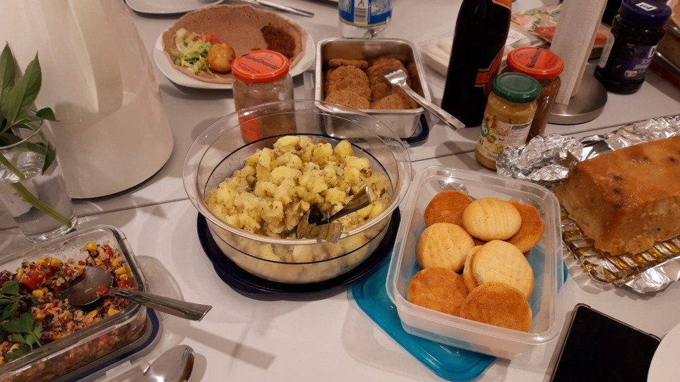 Food on table