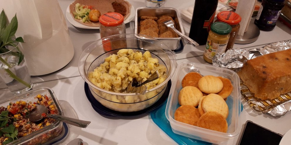Food on table