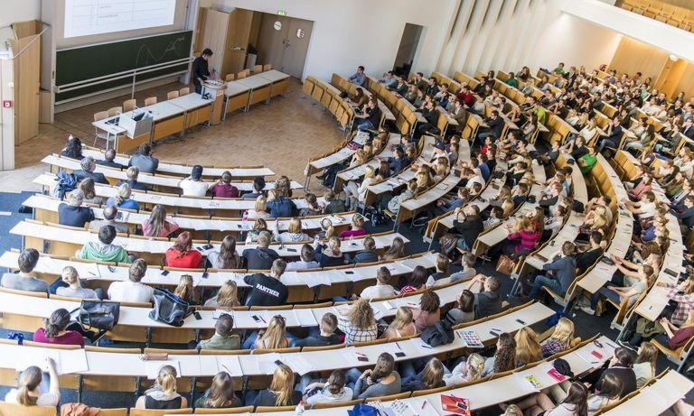 Students in a lecture theatre