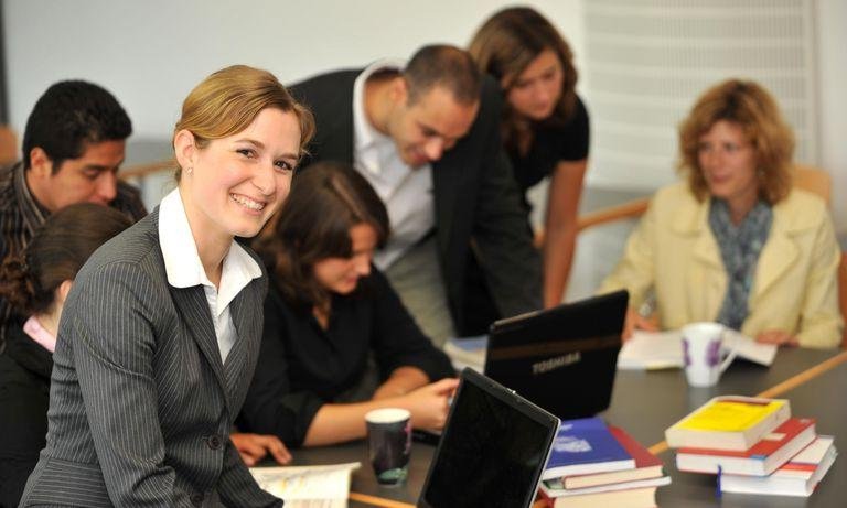 Female student in a business context