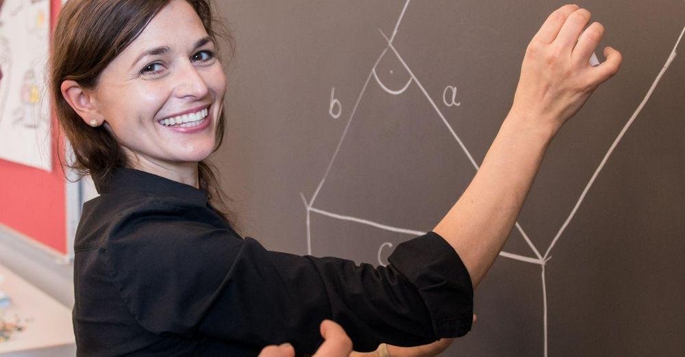 Student at a blackboard