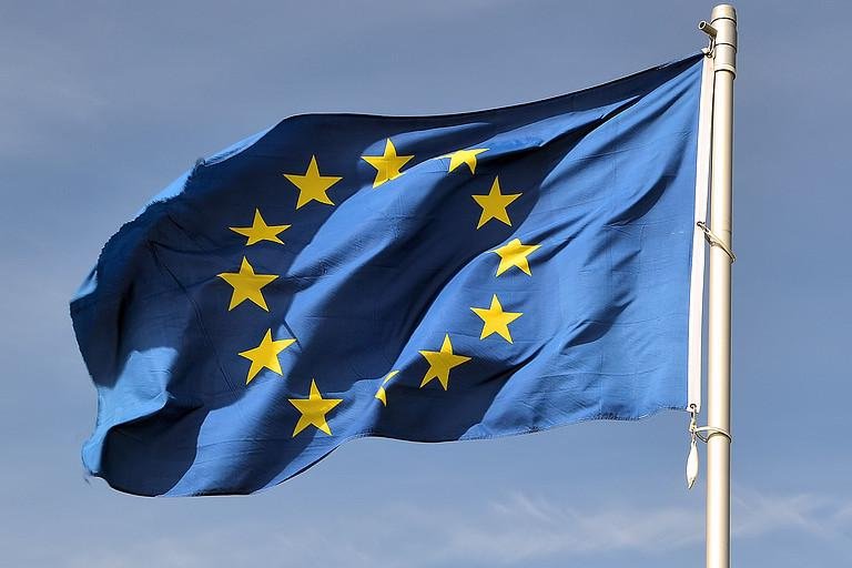 Wehende Europa Flagge