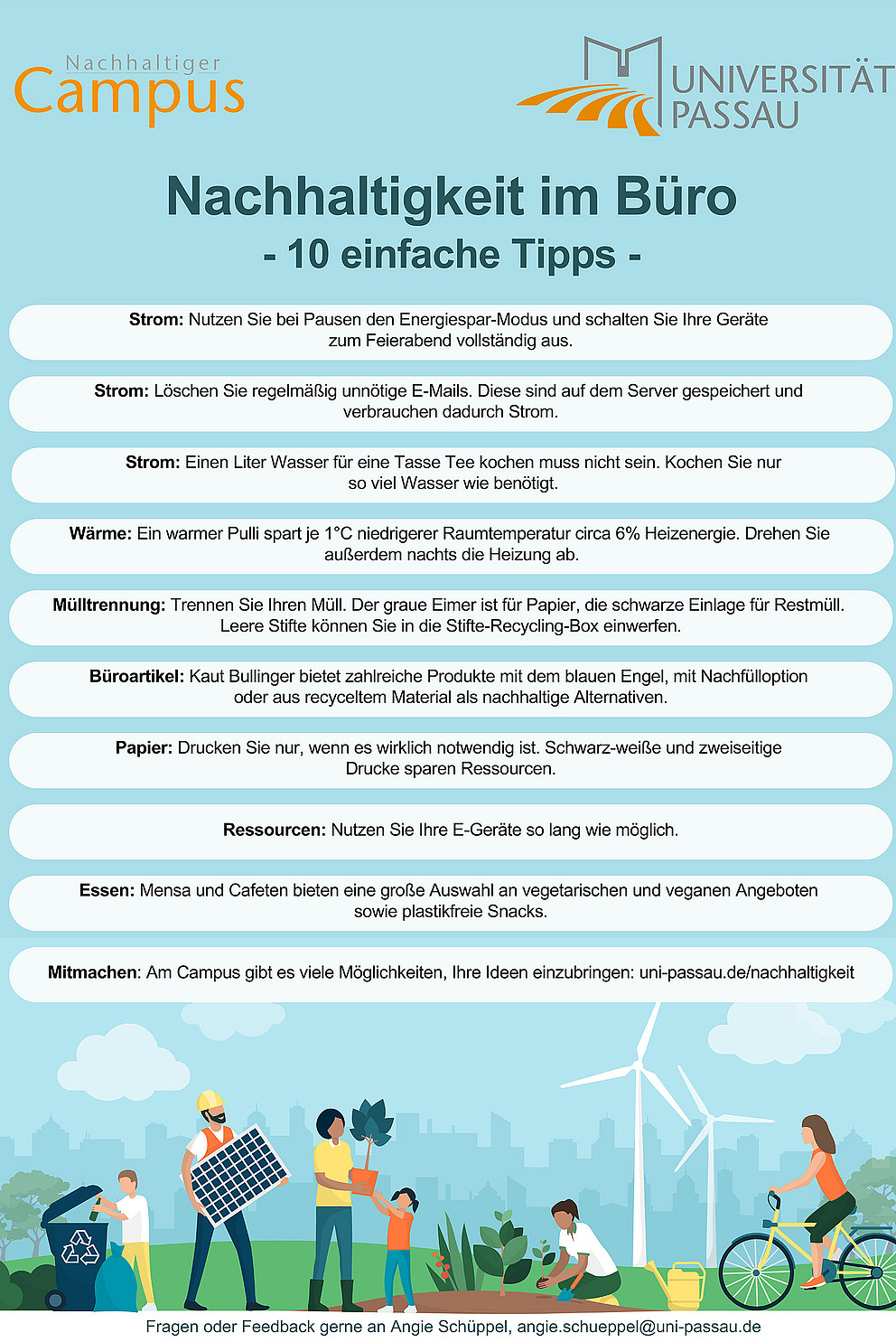 Plakat: Nachhaltiges Büro - 10 einfache Tipps