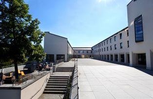 The open space between the library and the refectory