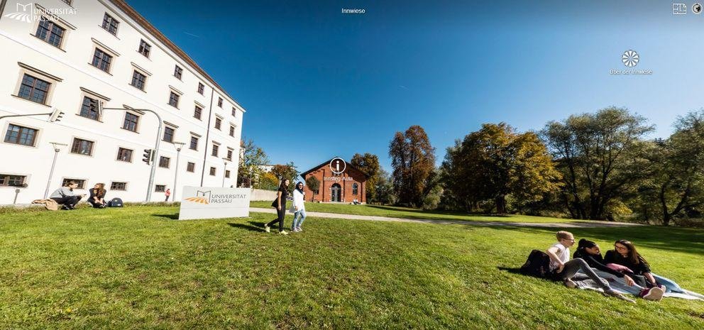 Screenshot from the campus tour: looking East in the Innwiese