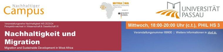 Poster Ringvorlesung Nachhaltigkeit: Nachhaltigkeit und Migration in West-Afrika