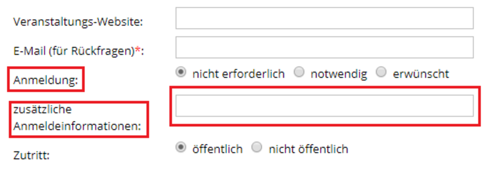 Kalendereintrag anlegen - Anmeldung Kalendereintrag anlegen - Anmeldung