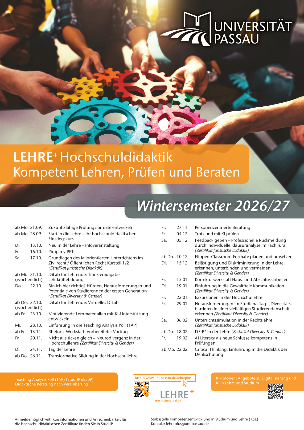 Flyer Programm LEHRE+ WiSe 2627