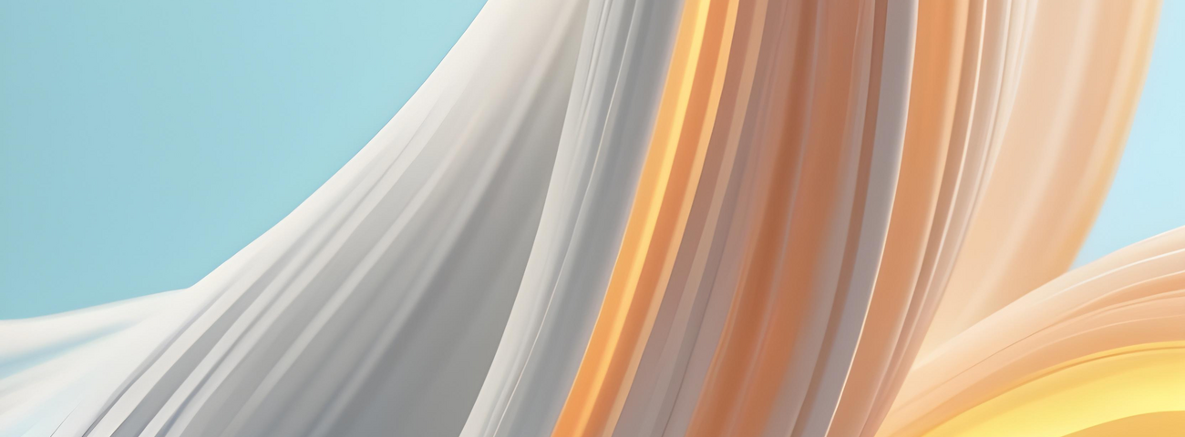 abstrakte dynamische Linien in Wei&szlig;-, Grau-, Orange-T&ouml;nen vor einem t&uuml;rkisen Hintergrund