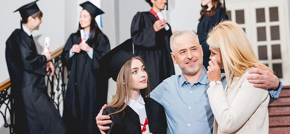 Picture: a students with proud parents