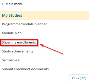 Show my enrollments