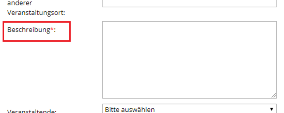 Kalendereintrag anlegen - Untertitel und Beschreibung Kalendereintrag anlegen - Untertitel und Beschreibung