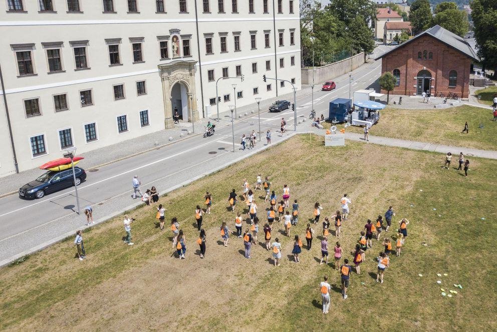 A group of students