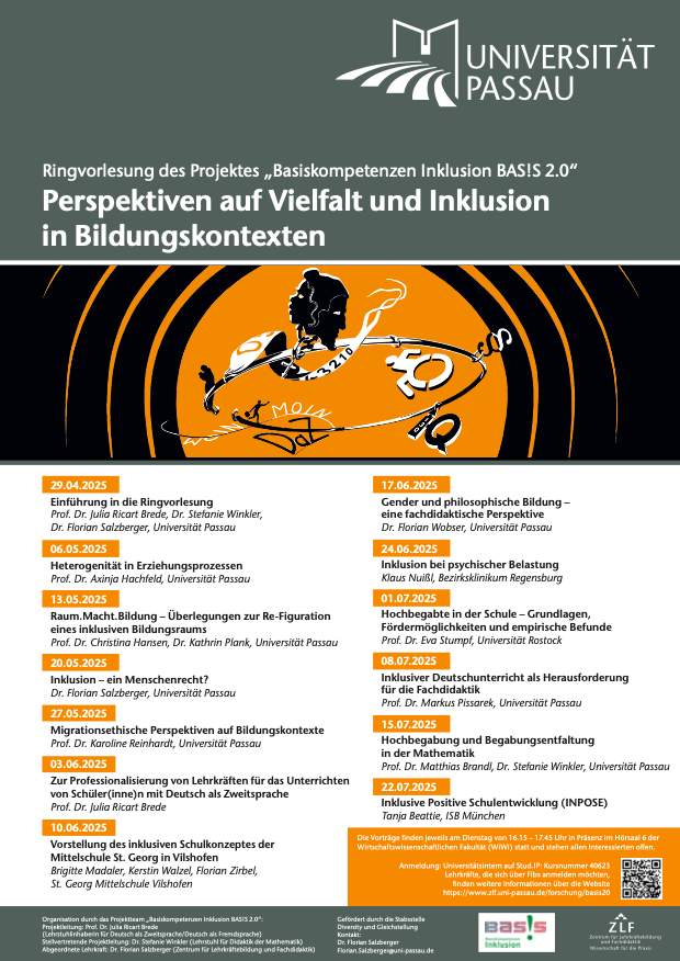 Plakat der Ringvorlesung "Basiskompetenzen Inklusive BAS!S 2.0