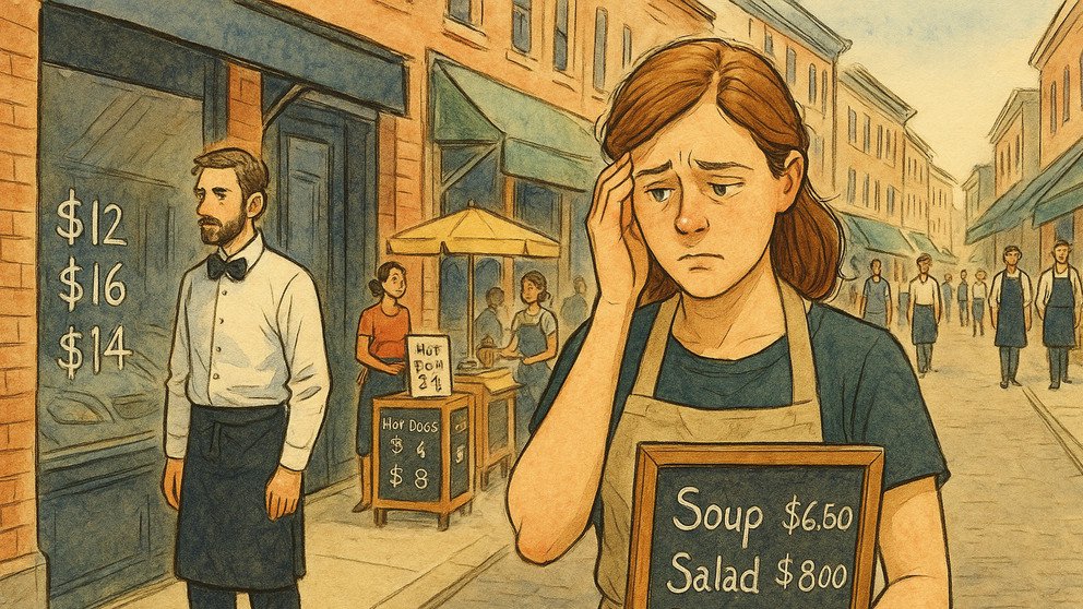 Inertia in economic decisions: people often fail to strategically anticipate the prices set by others. Illustration created with the help of ChatGPT