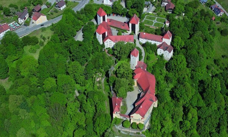 Aerial view of the Castle of Neuburg