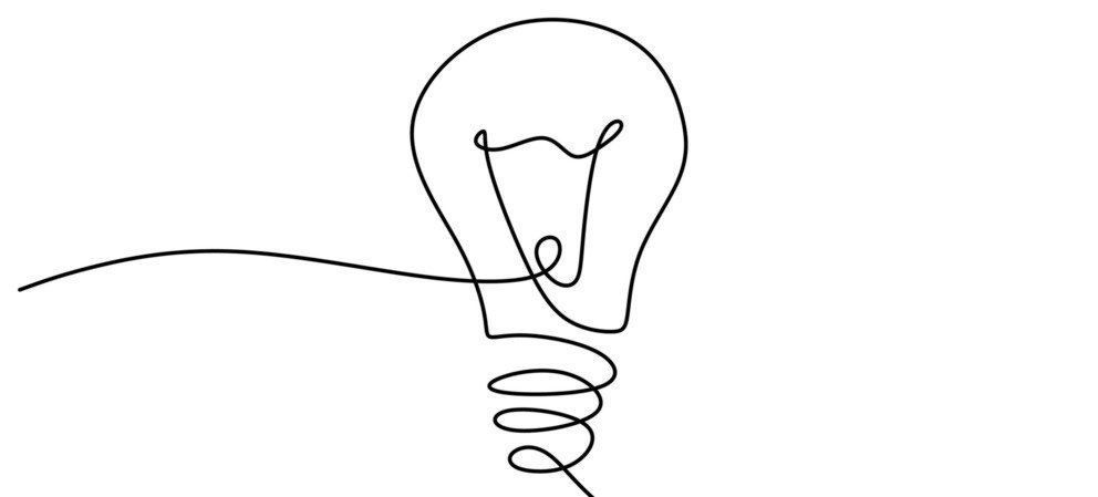 Zeichnung einer Gl&uuml;hbirne