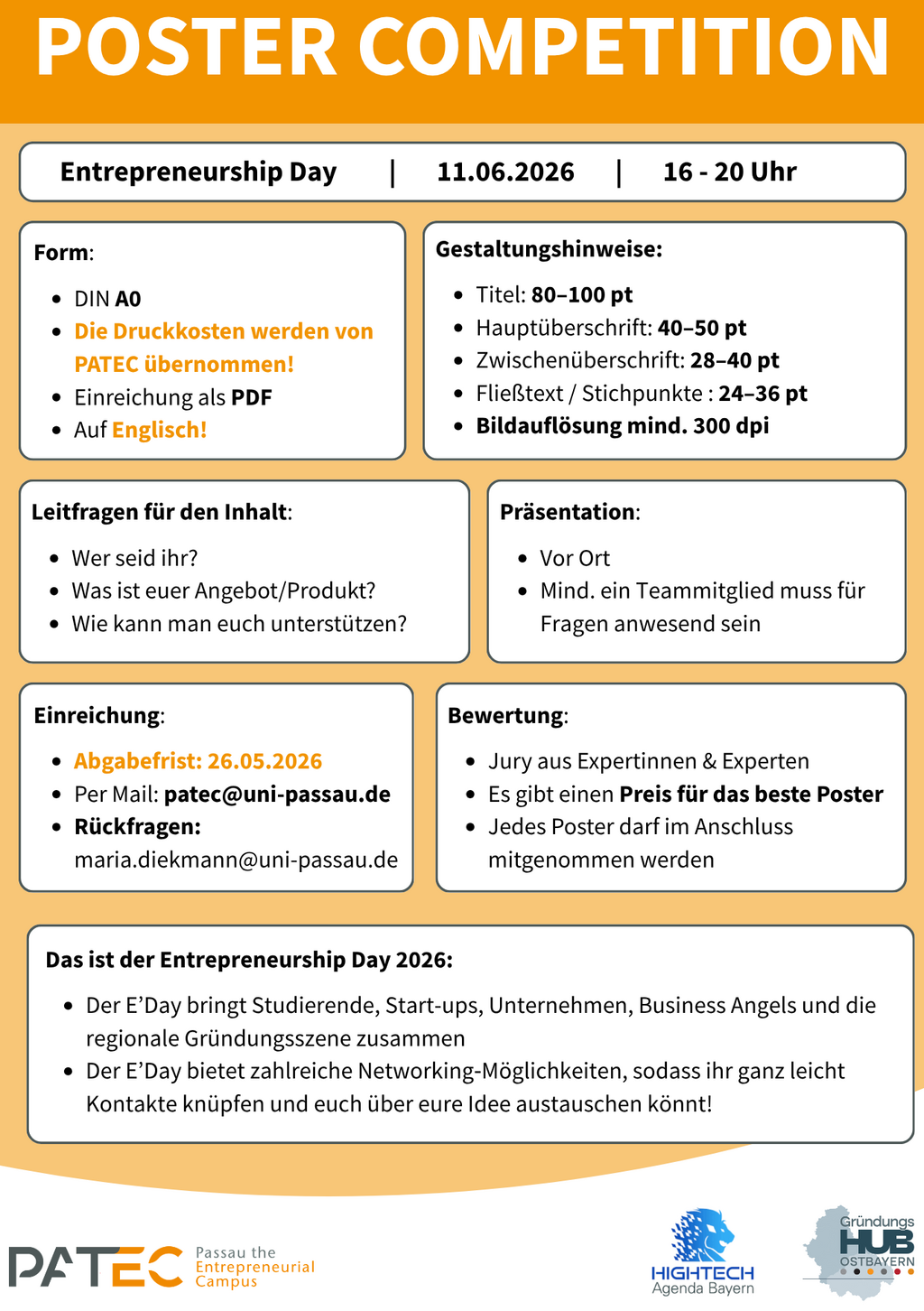 Angaben zur Poster Competition